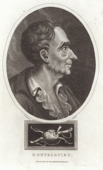 Porträt von Montesquieu von English School