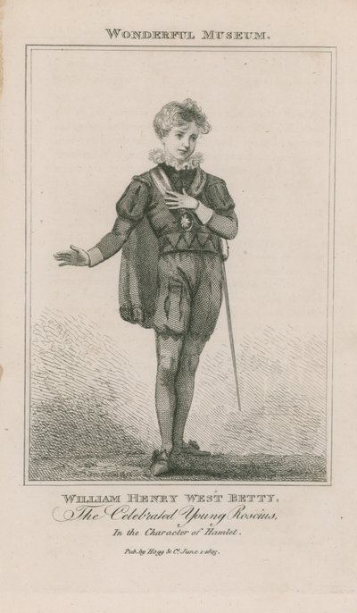 Porträt von William Henry West Betty als Hamlet von English School
