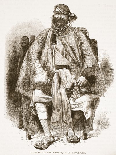 Porträt des Maharadschas von Dholepore, Illustration aus Cassells Illustrierter Geschichte Englands von English School
