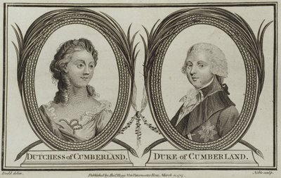 Porträts der Herzogin und des Herzogs von Cumberland von English School