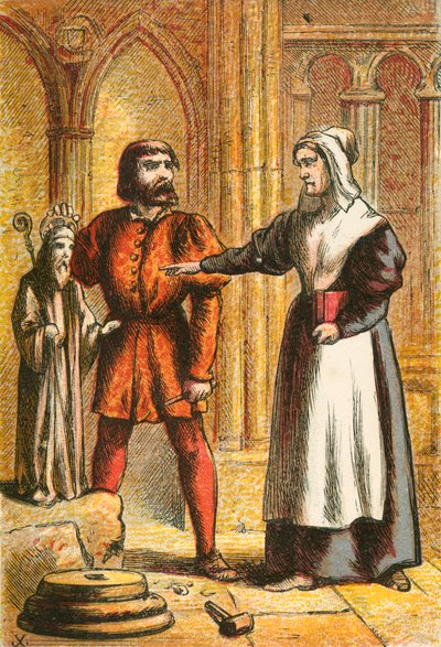 Frau des Priesters und der Steinmetz von English School