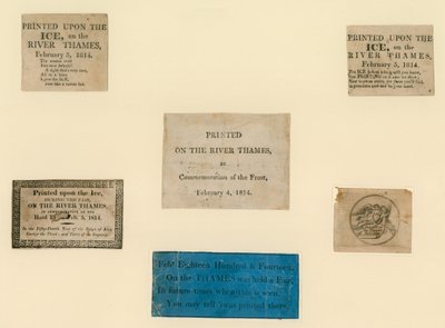 Gedruckte Souvenirs des Frostjahrmarkts von 1814 von English School