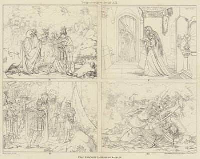 Professor Retzschs Skizzen von Macbeth (Gravur) von English School