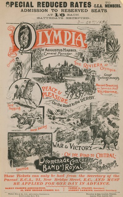 Werbeplakat für Olympia, 28. März 1896 von English School