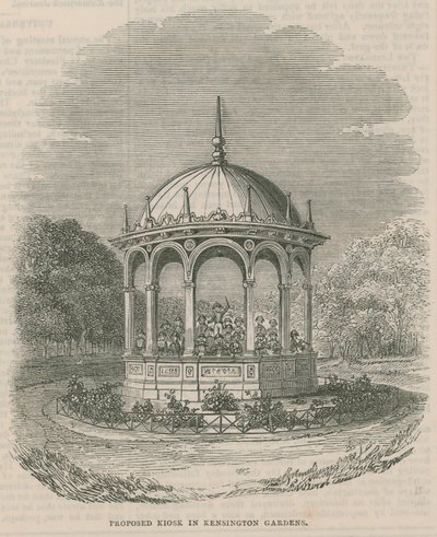 Vorgeschlagener Kiosk in den Kensington Gardens, London von English School