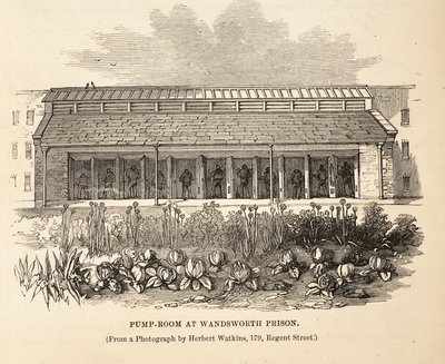 Pumpenraum im Wandsworth Prison, Illustration aus The Criminal Prisons of London and Scenes from Prison Life von Henry Mayhew und John Binny, veröffentlicht 1862 von English School
