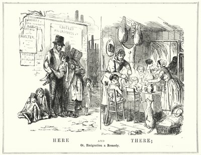 Hier und dort, oder, Auswanderung als Heilmittel (Stich) von English School