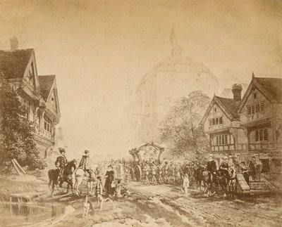 Königin Elizabeth besucht das Globe Theatre von English School