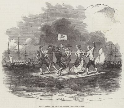 Floßtanz bei der Geschwaderregatta in Cork (Gravur) von English School