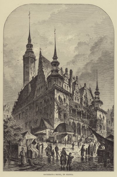 Rathaus, Brieg, in Schlesien von English School