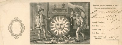 Quittung für die Zahlung der Versicherung vom Sun Fire Office, London von English School