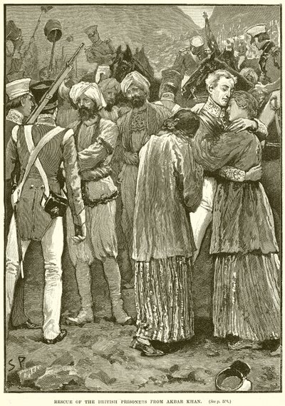 Rettung der britischen Gefangenen von Akbar Khan von English School