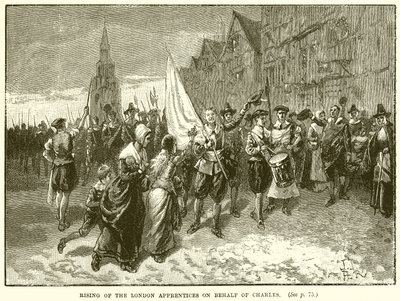 Aufstand der Londoner Lehrlinge zugunsten von Charles von English School