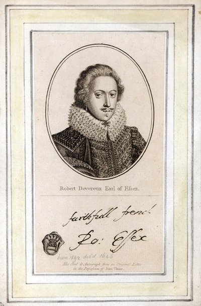 Robert Devereux, 3. Earl of Essex (1591-1646), sein Siegel und Autogramm von English School