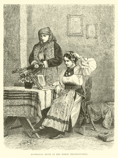Rumänische Braut bei ihrer Toilette, Transsilvanien von English School