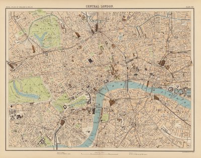 Royal Atlas, ca. 1900: Zentrales London von English School
