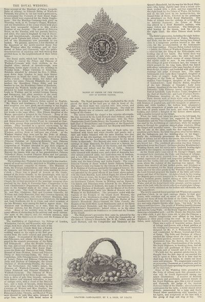 Königliche Hochzeit von Prinz Leopold und Prinzessin Helena (Gravur) von English School