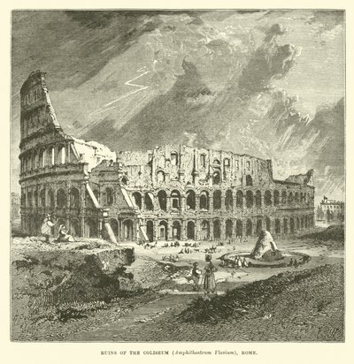 Ruinen des Kolosseums, Amphitheatrum Flavium, Rom von English School