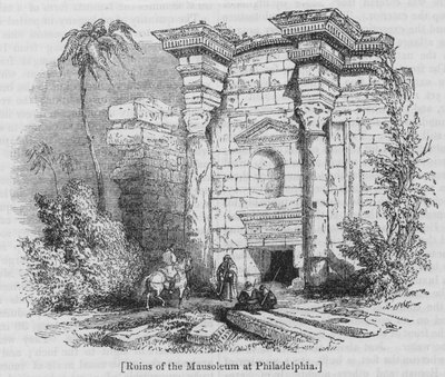 Ruinen des Mausoleums in Philadelphia von English School