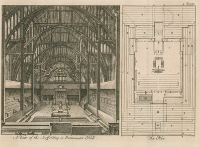 Gerüst in der Westminster Hall von English School