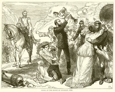 Szene bei der Entlastung von Lucknow, 1858 von English School