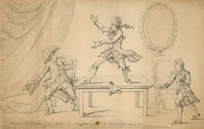 Szene aus Sylvester Daggerwood von George Coleman dem Jüngeren von English School