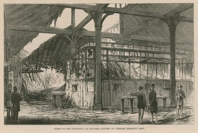 Ort der Explosion am Victoria-Bahnhof am vergangenen Dienstagmorgen, 1884 von English School