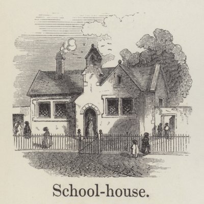 Schulhaus (Gravur) von English School