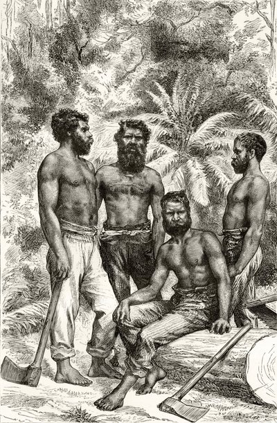 Halbzivilisierte viktorianische Aborigines, aus 