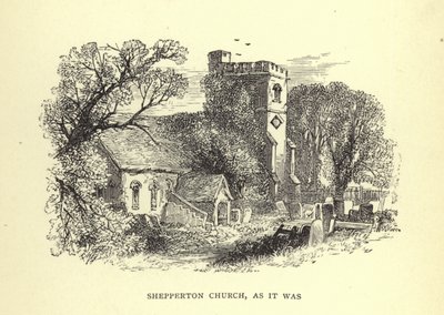Kirche von Shepperton, wie sie war von English School