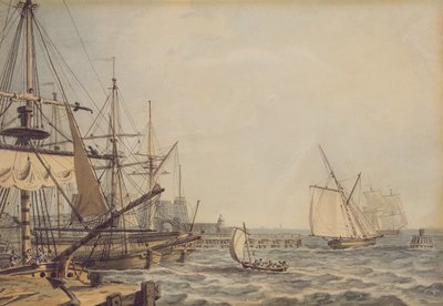 Schiffe vor der Mündung des Flusses Hull von English School