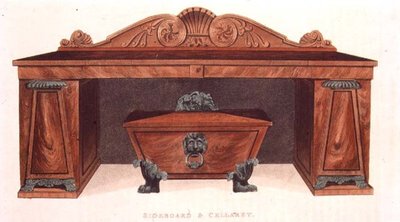Anrichte und Weinkeller, Tafel 127 aus Ackermann