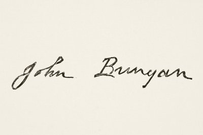 Unterschrift von John Bunyan, aus The National and Domestic History of England von William Hickman Smith Aubrey (1858-1916), veröffentlicht in London, ca. 1890 von English School