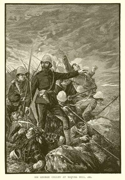 Sir George Colley am Majuba Hill, 1881 von English School