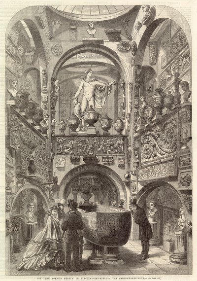 Sir John Soanes Museum in Lincolns-Inn-Fields: der Sarkophag-Raum von English School