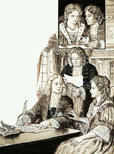 Sir Robert Walpole und König George II von English School