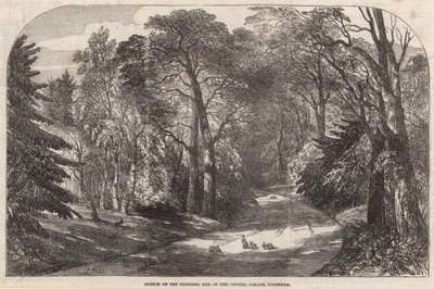 Skizze des vorgeschlagenen Standorts des Crystal Palace, Sydenham von English School