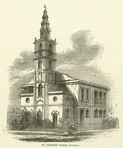 St. Clement Danes, Strand (Gravur) von English School
