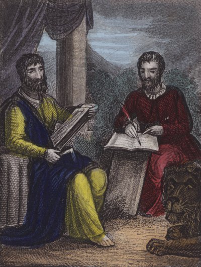 Matthäus, Markus (kolorierte Gravur) von English School