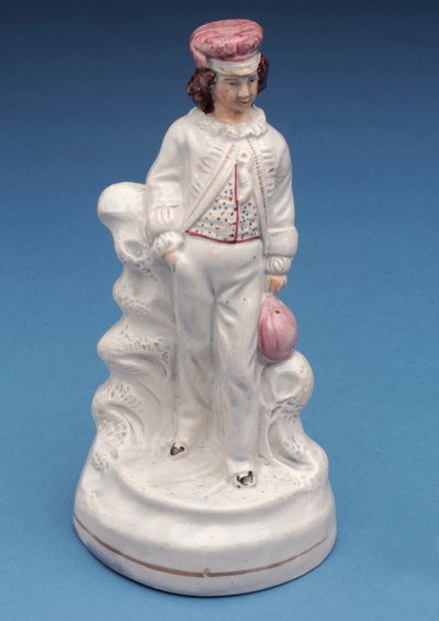 Staffordshire-Figur eines Rugby-Schülers, ca. 1860 (Keramik) von English School