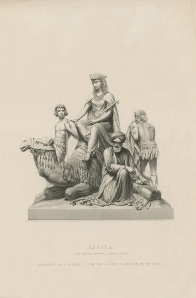 Statue, die Afrika darstellt, die das Albert Memorial schmückt von English School