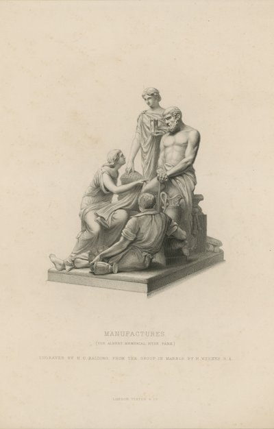 Statue, die Manufakturen darstellt, die das Albert Memorial schmückt von English School