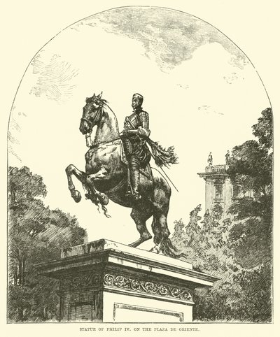 Statue von Philipp IV. auf der Plaza de Oriente von English School