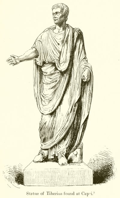 Statue von Tiberius, gefunden in Capri von English School