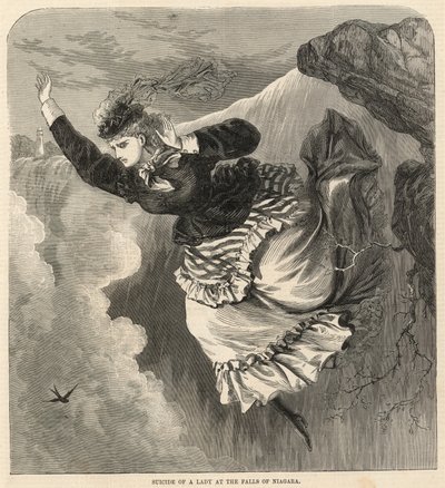 Selbstmord einer Dame an den Niagarafällen von English School