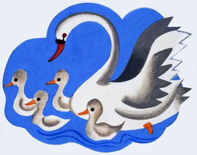 Schwan und Küken von English School