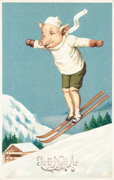 Schwedische Neujahrskarte von English School