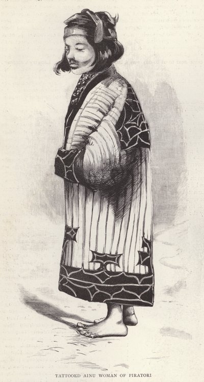 Tätowierte Ainu-Frau von Piratori, Japan von English School