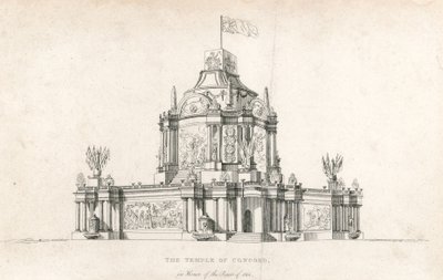 Tempel der Eintracht für den Frieden von 1814 von English School