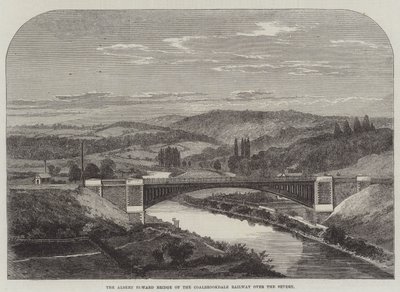 Die Albert Edward Brücke der Coalbrookdale Railway über den Severn (Stich) von English School